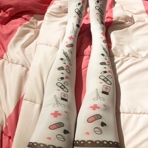 Cherry cheezy thigh high socks